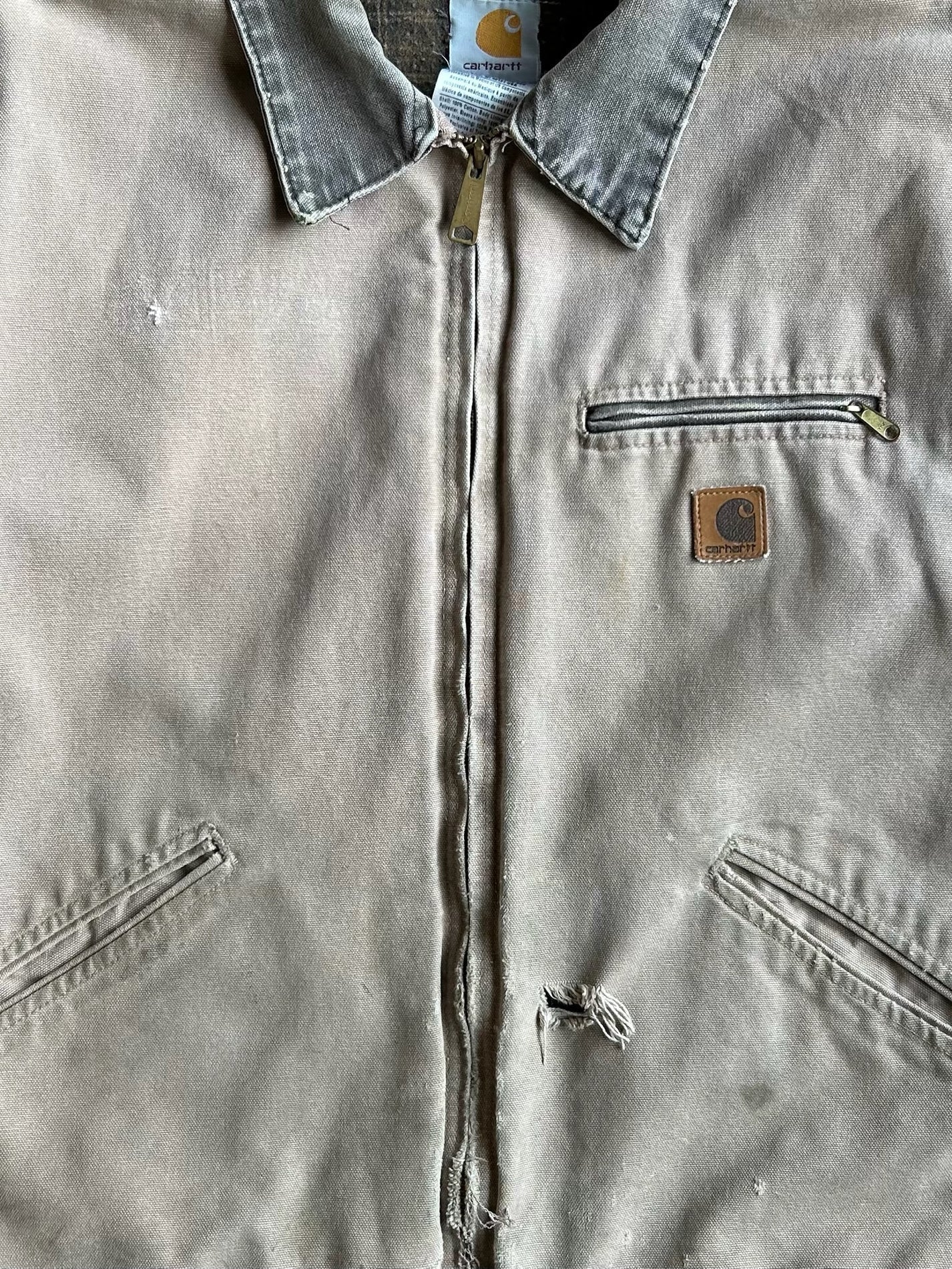 Vintage Beige Flannel Lined Detroit Jacket
