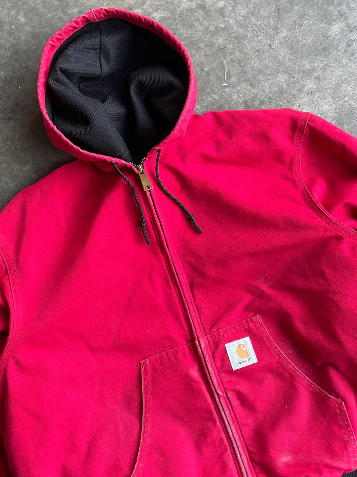 Vintage Hot Pink Hooded Jacket