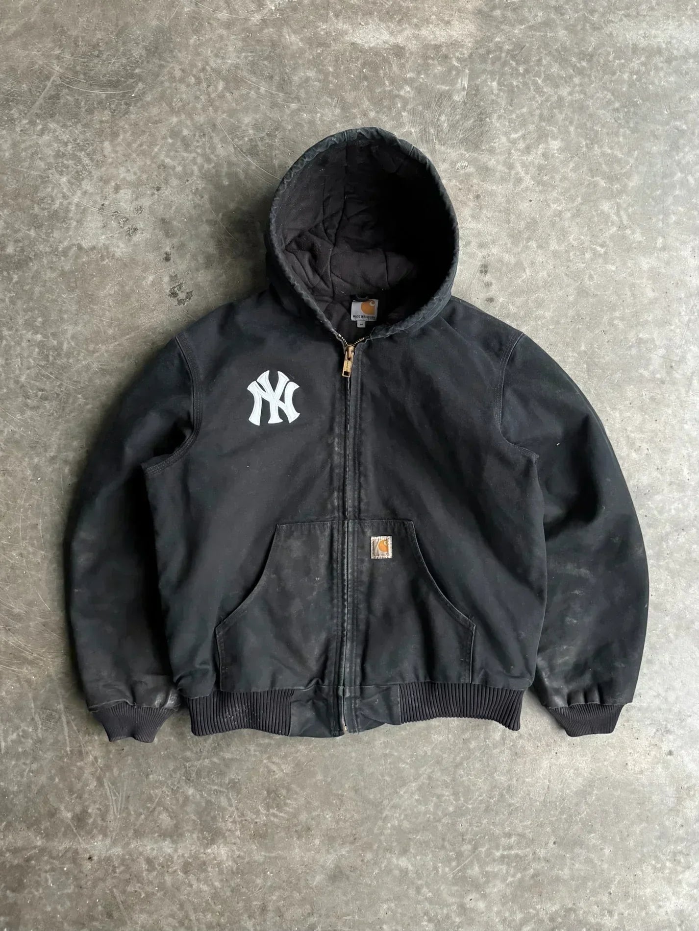 Vintage Black Yankee Hooded Jacket